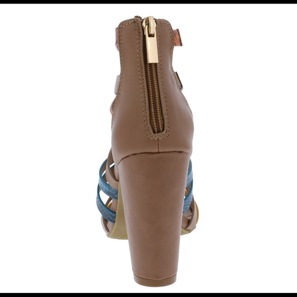 New Snake Print Multi Strap Heels - Picture 3 of 4